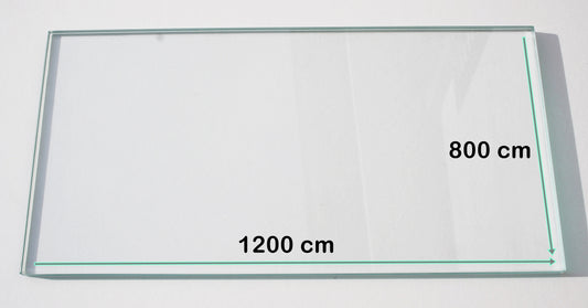 Glasplatte / Tischplatte auch für Europaletten  – ESG Sicherheitsglas / Klarglas 6 mm stark – 1200 mm x 800 mm (120 cm x 80 cm) - Eckige Ecken