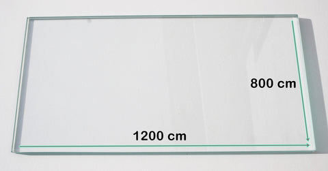 Glasplatte / Tischplatte auch für Europaletten  – ESG Sicherheitsglas / Klarglas 6 mm stark – 1200 mm x 800 mm (120 cm x 80 cm) - Eckige Ecken