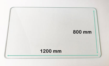 Glasplatte / Tischplatte auch für Europaletten  – ESG Sicherheitsglas / Klarglas 6 mm stark – 1200 mm x 800 mm (120 cm x 80 cm) - Abgerundete Ecken